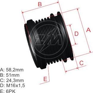 ZM ZM 96.000.54 - Шкив генератора, муфта avtokuzovplus.com.ua