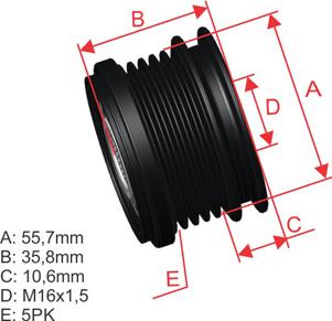 ZM ZM 96.000.74 - Шкив генератора, муфта avtokuzovplus.com.ua