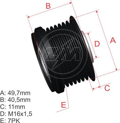 ZM ZM 96.001.01 - Шкив генератора, муфта avtokuzovplus.com.ua