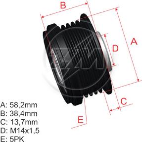 ZM ZM 96.005.06 - Ремінний шків, генератор autocars.com.ua