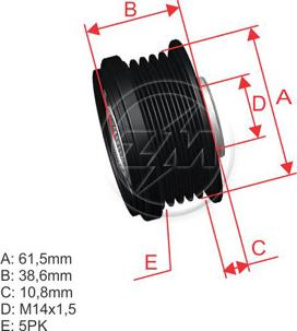 ZM ZM 96.005.18 - Ремінний шків, генератор autocars.com.ua