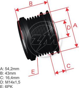 ZM ZM 96.005.21 - Ремінний шків, генератор autocars.com.ua