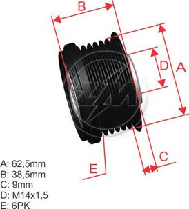 ZM ZM 96.005.22 - Ремінний шків, генератор autocars.com.ua