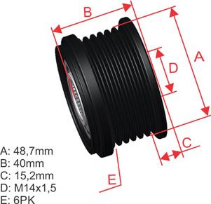 ZM ZM 96.005.24 - Ремінний шків, генератор autocars.com.ua