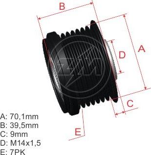 ZM ZM 96.005.33 - Ремінний шків, генератор autocars.com.ua