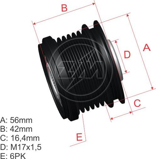 ZM ZM 96.005.39 - Ремінний шків, генератор autocars.com.ua