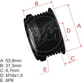 ZM ZM 96.007.07 - Ремінний шків, генератор autocars.com.ua