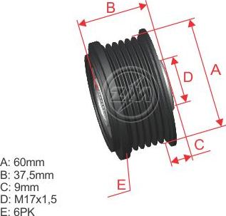 ZM ZM 96.010.02 - Шкив генератора, муфта avtokuzovplus.com.ua