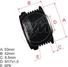 ZM ZM 96.010.05 - Шкив генератора, муфта avtokuzovplus.com.ua