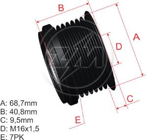 ZM ZM 96.010.09 - Шкив генератора, муфта avtokuzovplus.com.ua