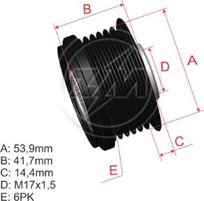 ZM ZM 96.010.13 - Шкив генератора, муфта avtokuzovplus.com.ua