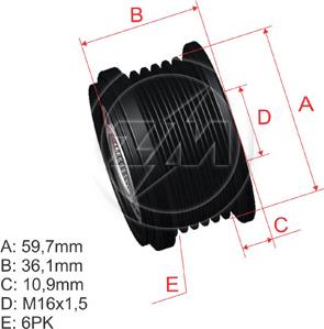 ZM ZM 96.010.14 - Шкив генератора, муфта avtokuzovplus.com.ua