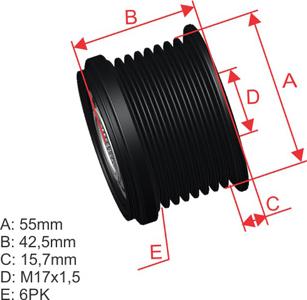 ZM ZM 96.010.18 - Шкив генератора, муфта avtokuzovplus.com.ua