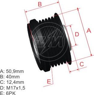 ZM ZM 96.010.22 - Ремінний шків, генератор autocars.com.ua