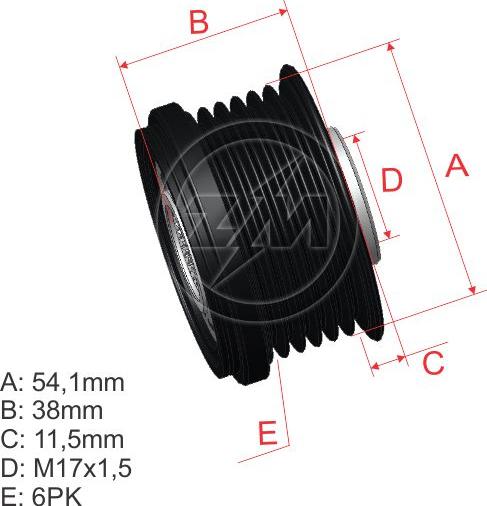 ZM ZM 96.010.23 - Шкив генератора, муфта avtokuzovplus.com.ua