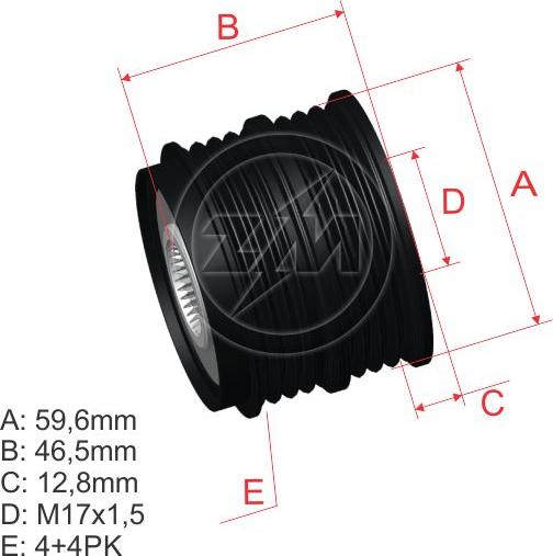 ZM ZM 96.010.24 - Шкив генератора, муфта avtokuzovplus.com.ua