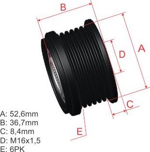 ZM ZM 96.012.02 - Ремінний шків, генератор autocars.com.ua