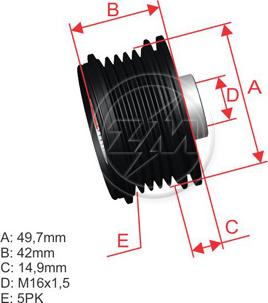 ZM ZM 96.012.03 - Ремінний шків, генератор autocars.com.ua