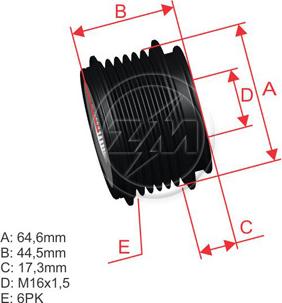 ZM ZM 96.012.14 - Шкив генератора, муфта avtokuzovplus.com.ua