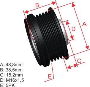 ZM ZM 96.012.28 - Шкив генератора, муфта avtokuzovplus.com.ua