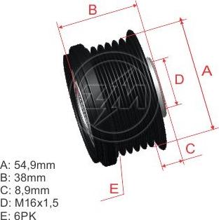 ZM ZM 96.012.33 - Шкив генератора, муфта avtokuzovplus.com.ua