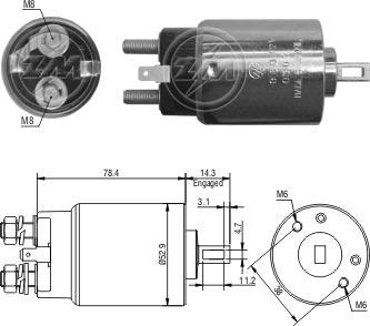 ZM ZM-980 - Тяговое реле, стартер avtokuzovplus.com.ua