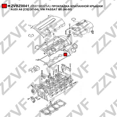 ZZVF ZVBZ0041 - Прокладка, кришка головки циліндра autocars.com.ua