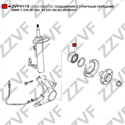 ZZVF ZVPH115 - Підшипник ступиці колеса autocars.com.ua